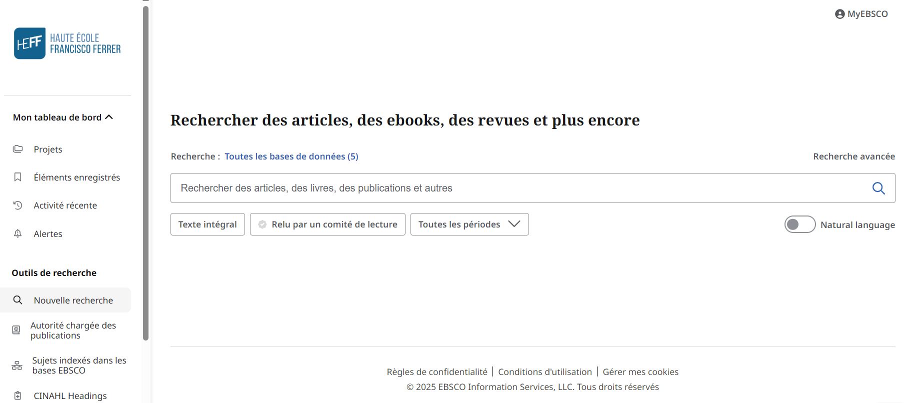 Nouvelle interface EBSCO